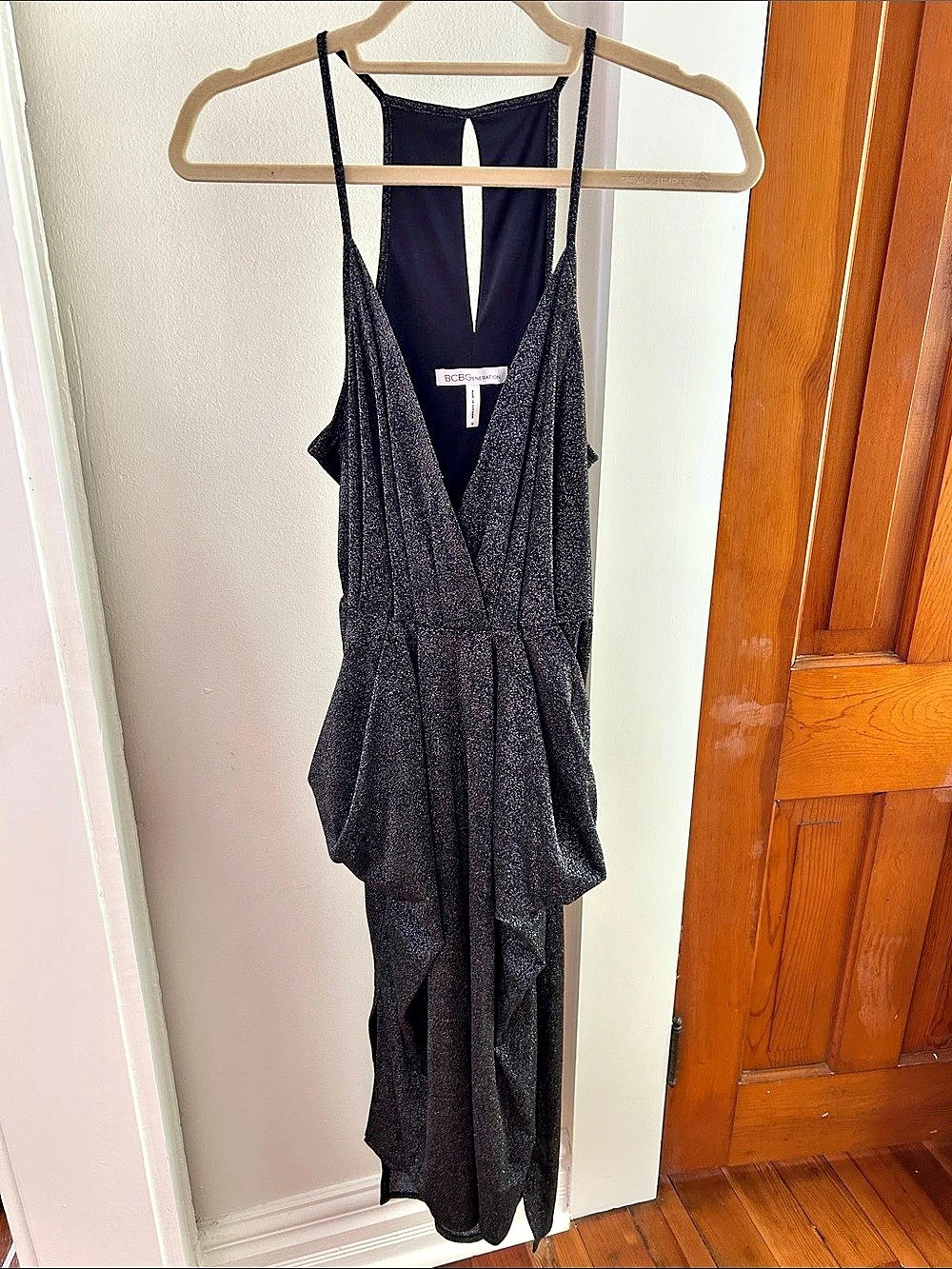BCBGMAXAZRIA Black Shimmer Dress Size Medium